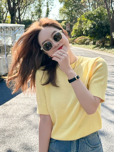 莉贝琳 Трикотажный весенний тонкий бархатный хлопковый свитер, по фигуре