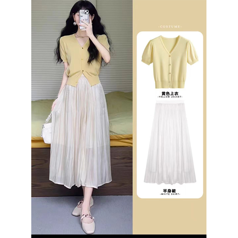 Summer New Style Slimming Tea-Style Outfit for Age-Reducing Petite Postpartum Nursing Clothes, Trendy Mom Style Nursing Dress Set for Going Out