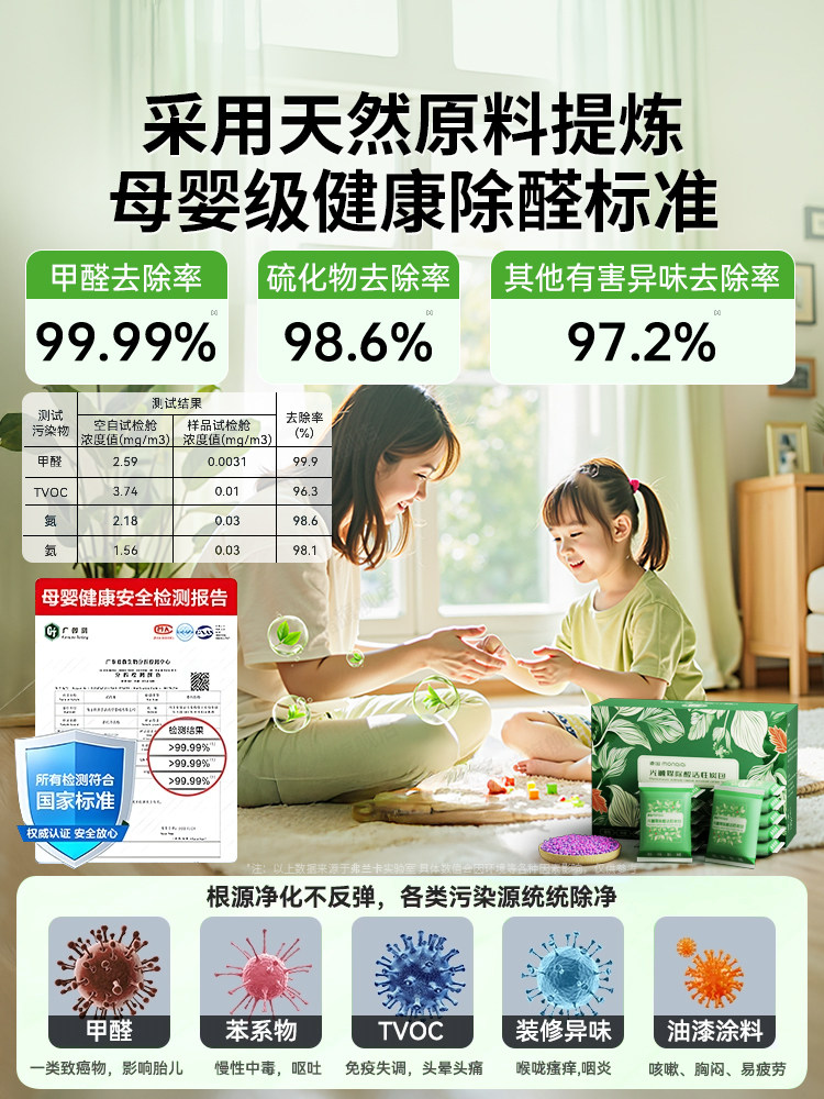 [German Brand]Activated Carbon Bag Formaldehyde Remover for New Home Renovation, Quick Move-In Bamboo Charcoal Bag for Odor Absorption