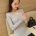 Mùa xuân và hè mới Áo len cổ chữ V mới chạm đáy áo sơ mi nữ dài tay trùm đầu Áo len mỏng mỏng áo khoác cardigan nữ Đan Cardigan