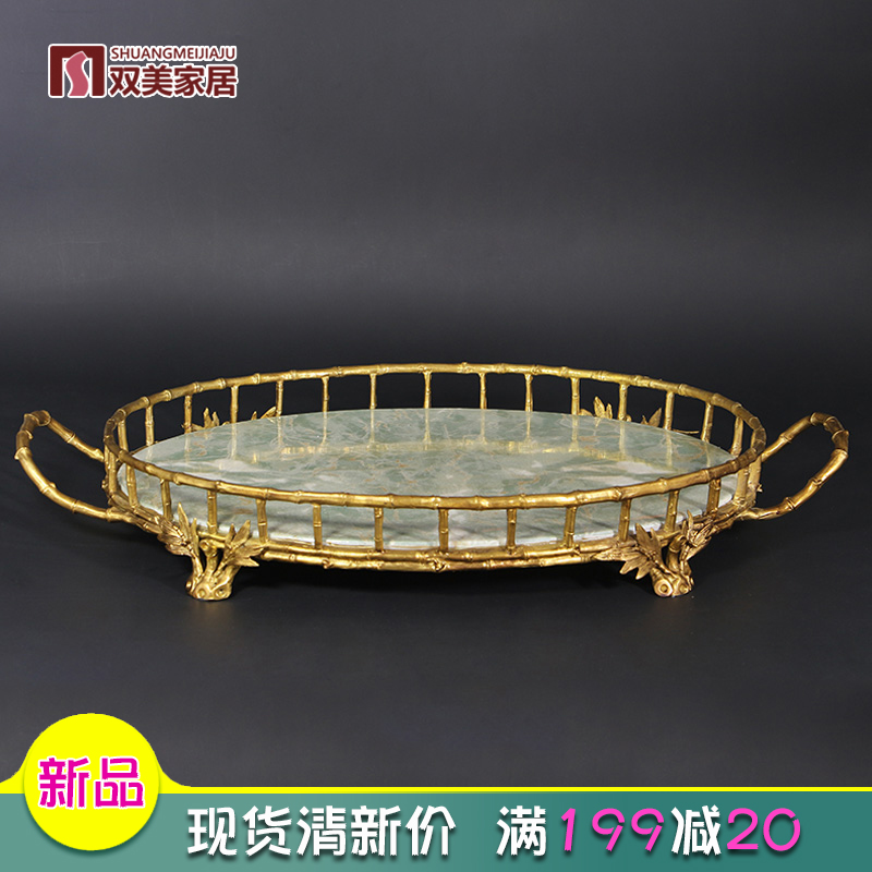 Ceramic fruit tray Tray Chinese Style Living Room Tea Table Pendulum upscale Xuanguan Accessories Soft Dress Design New Chinese Bronze Bag Porcelain