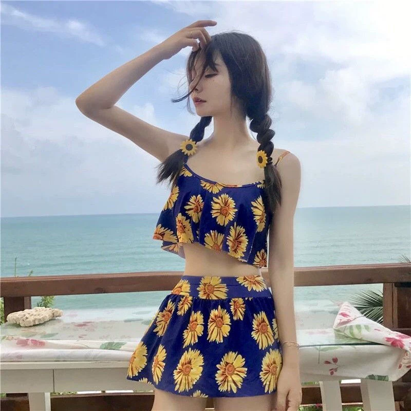 2020 áo tắm phụ nữ bikini khoe bụng mỏng gợi cảm sinh viên bảo thủ Cô gái hàn quốc chia đôi mùa xuân nóng đồ bơi thủy triều - Bộ đồ bơi hai mảnh