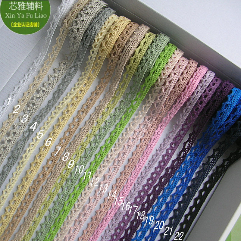 10 meters long cotton thread woven dog tooth trim accessories Lace with bedding Hollow tablecloth Narrow curtain decorative lace