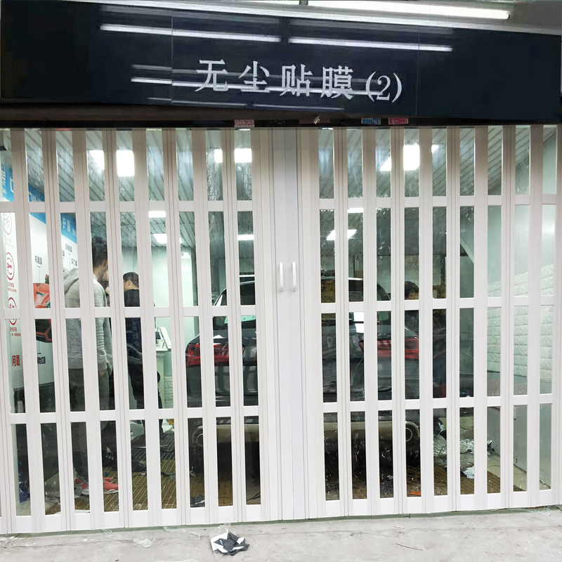 Auto beauty shop car wash station waterproof and dustproof workshop PVC folding door partition shopping mall shutter door