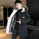 Men's coats autumn and winter 2022 new velvet thickened windbreaker casual men's autumn outerwear mid-length jacket