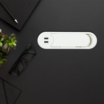 Desktop Oval flip cover with USB socket can be customized power cord box cover charger card slot