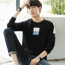 Long sleeve T-shirt men 2020 Autumn new trend embroidery base shirt round neck pullover loose top sweater men