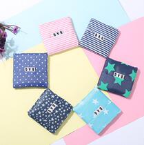 Korean version printed folding environmentally-friendly shopping bag flower bouquet collection bag large capacity folding bag with small shopping pocket for repeated use of hand bag supermarket shopping bag portable bag