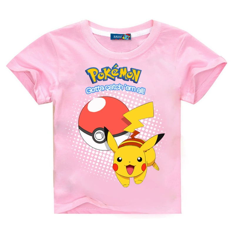 Pokemon Pokémon Pikachu Pikachu Con trai Con gái Quần áo Ngoại thương Áo phông Trẻ em Tay ngắn Quần áo - Áo thun