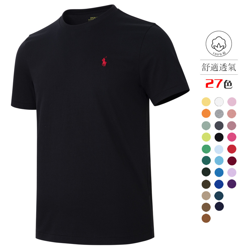 Domestic In-Stock Rl Ralph Lauren American Casual Pure Cotton Crew Neck Short-Sleeve T-Shirt Business Commuting Versatile Polo Shirt