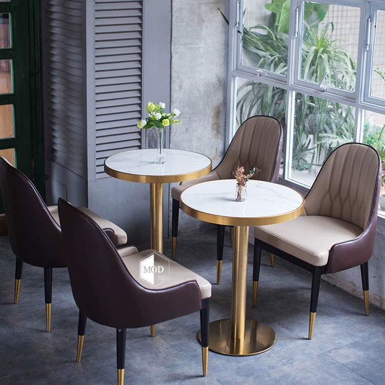 Ánh sáng sang trọng bàn ăn và ghế kết hợp 6 người phòng ăn hình chữ nhật gỗ rắn Ý Bàn ăn đá cẩm thạch phòng khách tùy chỉnh nội thất - FnB Furniture