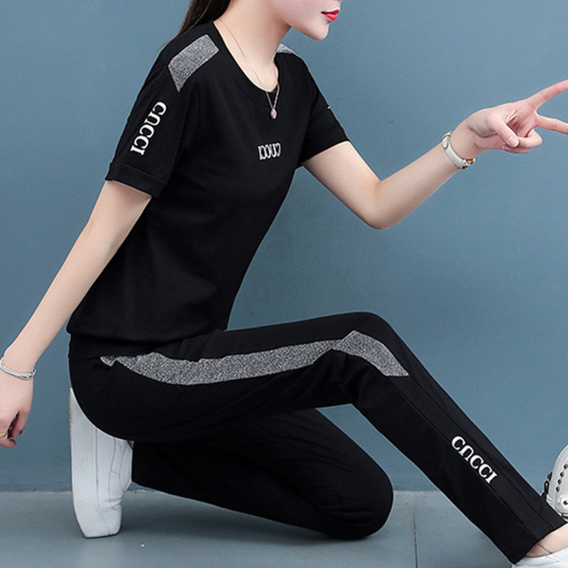 361 Sportswear Suit Women's Summer Short Sleeve Casual Pure Cotton T-shirt Two Sets Half Sleeve Fashion Thick T-shirt Jordan Nothin