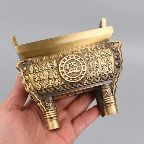 Процветающий король мира, бронзовое ретро -украшение четырехлетого из четырех металлических ремесел Ding Ding Ding, горелка благовоний -благовония.