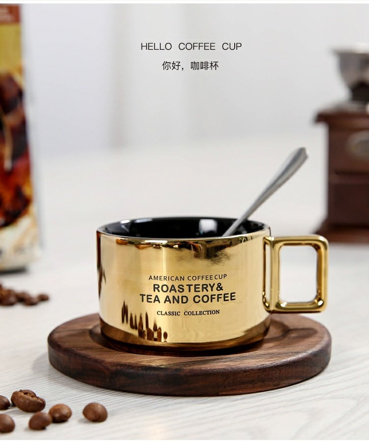 Tiếng Anh buổi chiều teacup xương Trung Quốc cốc cà phê nhỏ châu Âu với bộ bát đĩa hộ gia đình mèo cà phê bộ gốm - Cà phê bình pha cold brew