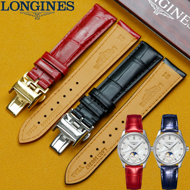 Longines Watch Strap Crocodile Leather Genuine Leather Master Craftsman Moon Phase Women's L2.409.4 L2.357.4 Original Watch Strap Leather Band Longines Watch Strap Crocodile Leather Genuine Leather Master Craftsman Moon Phase Women's L2.409.4 L2.357.4 Original Watch Strap Leather Band