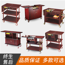  Convenient food cooking truck Hand-operated coffee cooking truck Pull-in cassette stove food truck Foldable panel food cooking truck