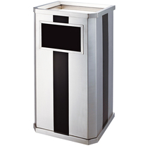 Stainless steel trash can against the wall sitting on the ground ash bucket indoor hotel elevator entrance large square ash bucket trash can