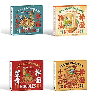 【三通食品】小龙虾蟹黄拌面*4