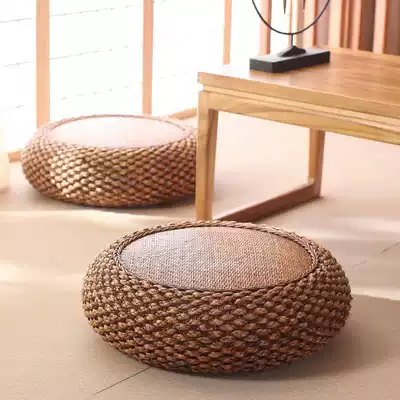 Rattan futon living room cushion thickened Japanese tea room meditation mat Buddha worship meditation mat Tatami straw cushion