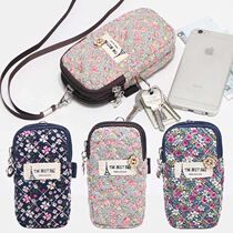 Small elderly mother grandmother hanging neck mobile phone bag female cotton cloth wrist coin purse to send lanyard children arm bag