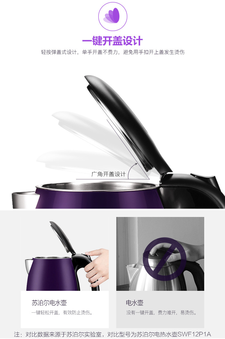 SUPOR / Supor SWF15E06A ấm đun nước điện, ấm đun nước, tắt nguồn gia đình, cách nhiệt bằng thép không gỉ 304 - ấm đun nước điện bình đun nước nóng panasonic