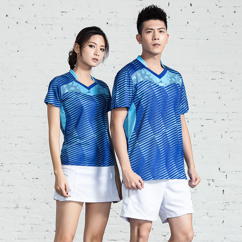 Group purchase spring and summer new badminton clothing for men and women models short-sleeved suit quick-drying slim tennis clothing sports culottes shorts
