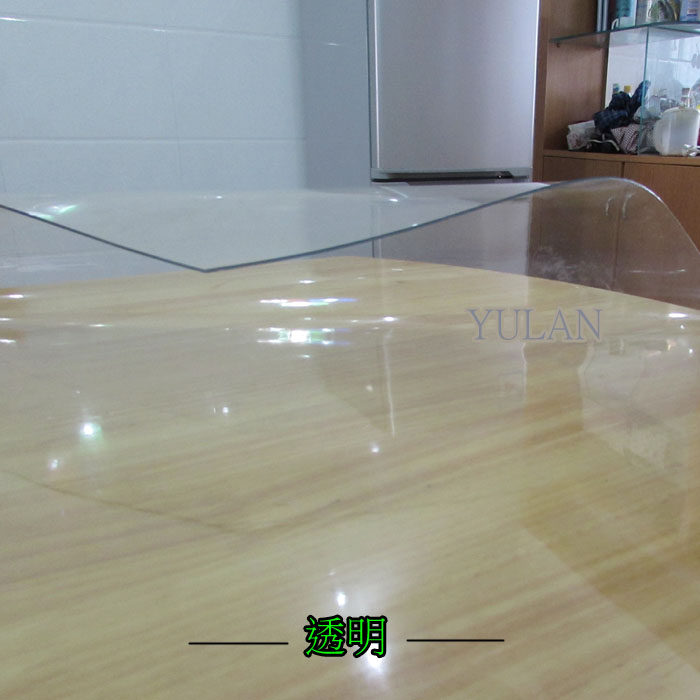 Table cloth waterproof PVC soft glass table cushion thickened anti-burn-free tea table mat transparent water crystal plate customizable