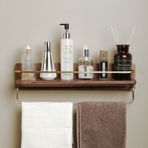 Solid Wood non-perforated bathroom shelf toilet toilet wall rack towel rack wash table cosmetics storage rack