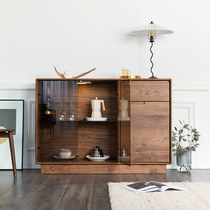 North American black walnut pure solid wood sideboard multi-purpose Cabinet dining room cabinet simple modern storage cabinet Nordic