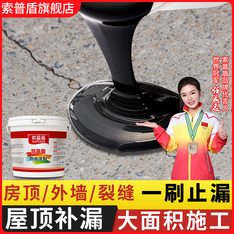Polyurethane waterproof coating roof waterproof material flat crack outside wall roof leakage wall