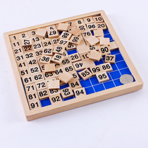 Childrens puzzle force Wooden early education 2-3-6 years old Montessori teaching aids Digital cognitive board Baby learning number arithmetic toy