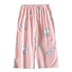 Quần thun cotton lụa pijama quần đùi mùa hè của phụ nữ bảy điểm lỏng lẻo cotton mỏng băng lụa mặc nhà quần không khí cộng với kích thước - Quần tây