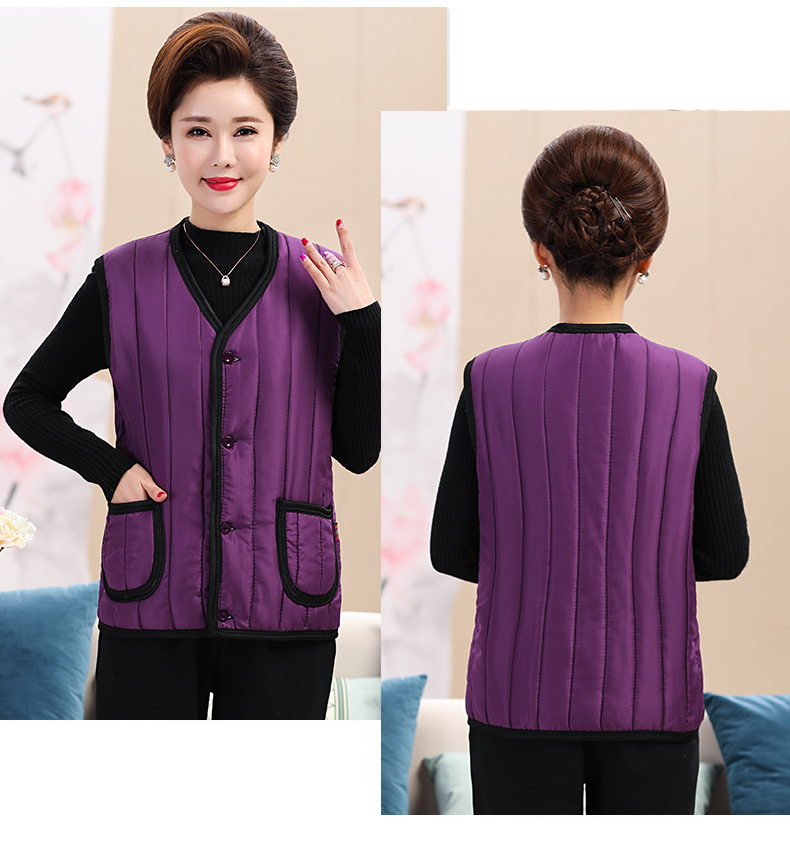 Áo vest nữ mùa đông mới dày cộng với áo nhung mẹ chất liệu cotton trung niên áo phao nữ dáng dài hàn quốc