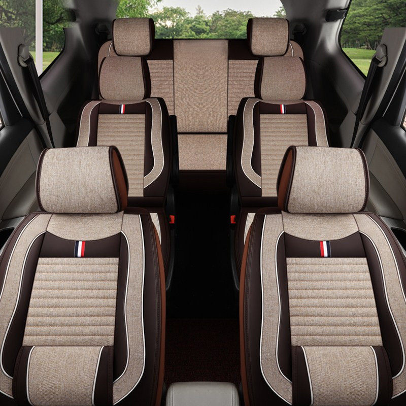Car seat cover 5 rhombus Macro light s3 Rongguang V Baojun 730 Seven seats special seating sleeve full foreskin linen cushion