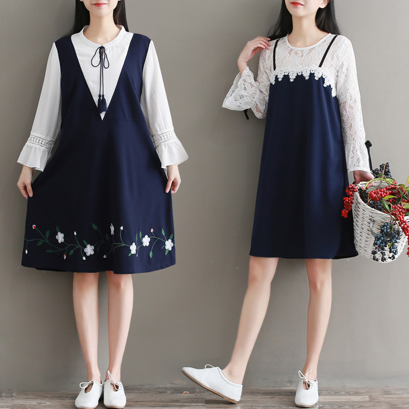 Pregnant women's spring clothing 2022 new early spring pregnant women foreign clothing New Chinese New Year clothes Little fresh leave Two medium long versions of spring and autumn