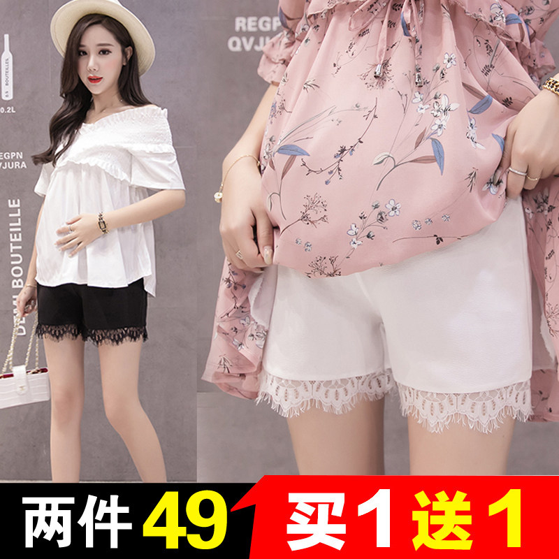 Pregnant women's shorts summer fashion leggings summer thin section outer wear belly support summer anti-light safety pants spring and summer