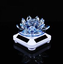 Solar car decoration base Four-sided solar solar lotus base rotating during the day