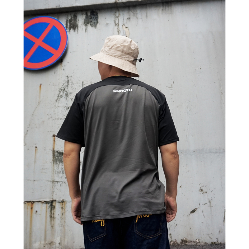Feelingfree Summer Quick-Drying Patchwork Smooth Sports Hip-Hop Elastic Cool Rotating Short-Sleeved T-Shirt