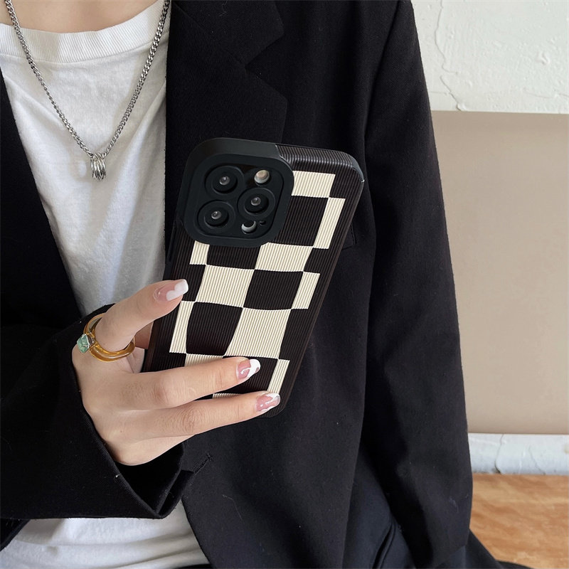ins checkerboard apply iPhone13promax apple 12 phone protection shell 11 mesh red hyperfire xs xr male and female tide