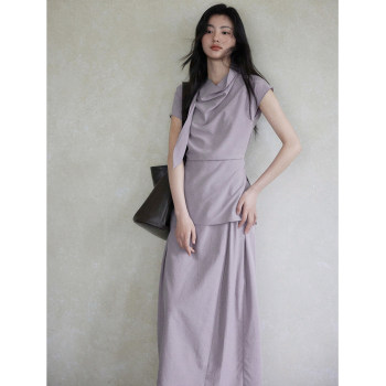 ຊຸດອອກແບບຜ້າຝ້າຍ tencel ສີມ່ວງພິເສດ
