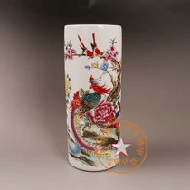 Ju Ren Tang Pastel Xiang Feng Lai Yi Sword tube Cap tube Antique porcelain Study ornaments Gift town House collectibles