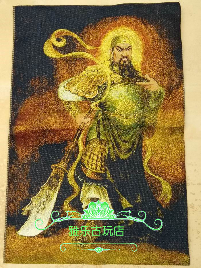 Tibet Nepal Donka Bodhisattva Painter Embroidery Brocade Embroidery Painting Brocade with Core Hearts Single Knife to Guan Guan