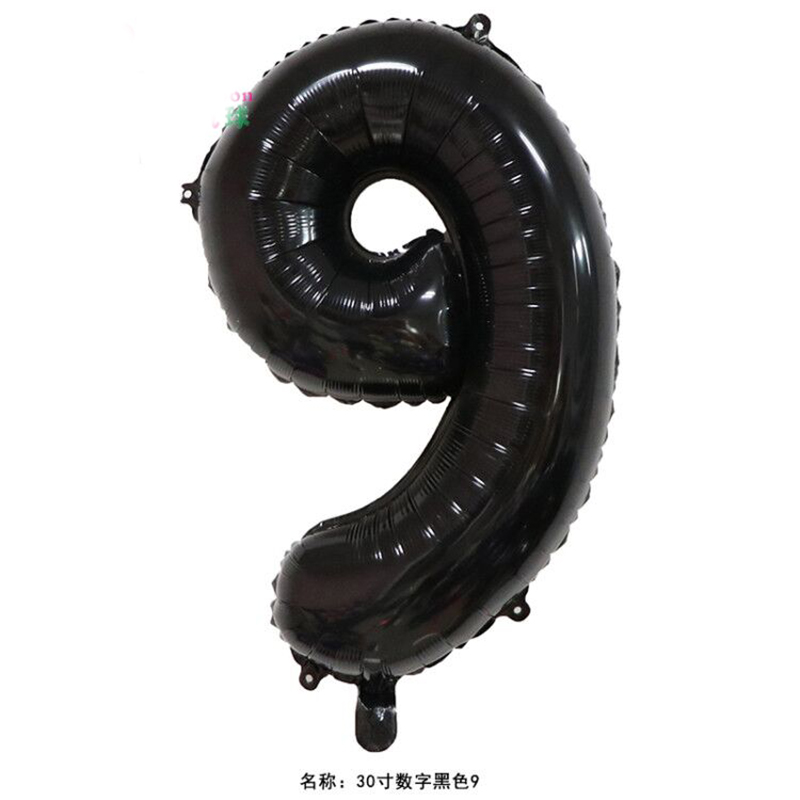 Gray & / 30 Inch Number Black 932 inch aluminum foil number Gold Silver Black Gradients Optional Wedding marry arrangement 0 reach No.9 code Optional Aluminum film balloon