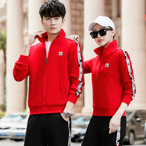 361 skinny couple spring and autumn sportswear set Jordanno men and women group purchase plus size student casual running suits