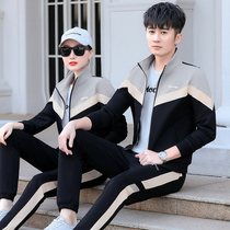 Jordano couple spring and autumn group purchase sports suit mens and womens 361 new plus-size outdoor casual wear three-piece set