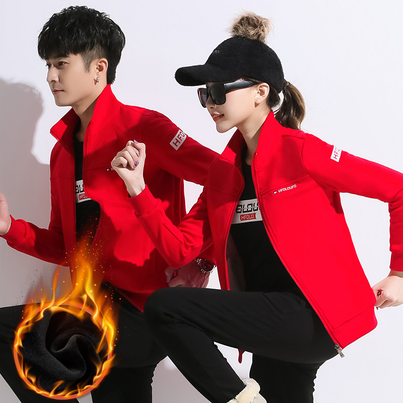 361 spring and autumn couple large size sweater sportswear suit winter men and women Jordano plus velvet thick casual clothes cotton