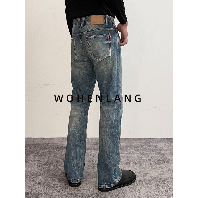 【Red Selvedge Denim Series】15 oz Red Selvedge Denim Light Blue Pants 100% Cotton 501 Straight Leg Jeans