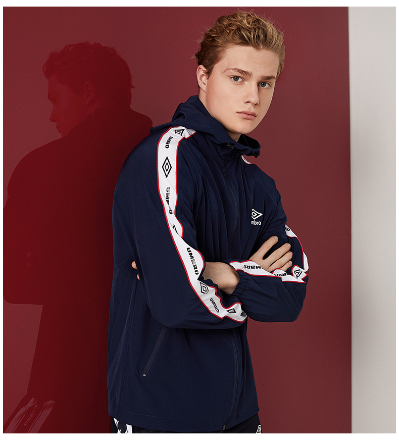 UMBRO yubao 2019 mùa xuân mới nam áo len mỏng trùm đầu giản dị áo gió thời trang áo khoác thể thao - Áo gió thể thao áo gió đôi