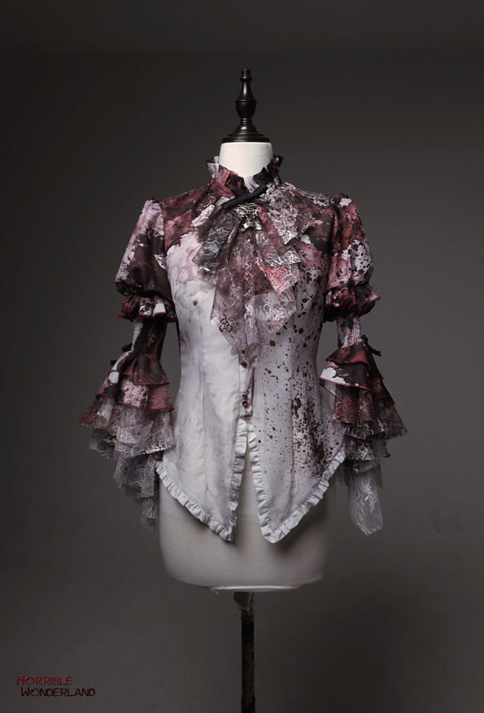 【In Stock Now】+ Horror Amusement Park + Printed Bloodstain Sleeve Extension Shirt