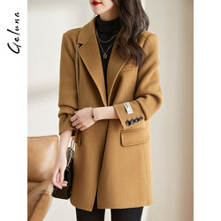 Camel brand double-sided zero cashmere coat for women 2023 new design women's Korean style suit woolen coat